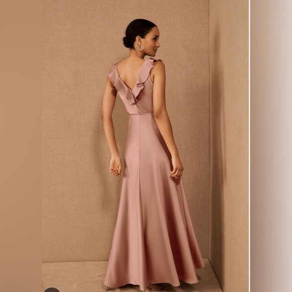 BHLDN Tansy Satin Charmeuse Maxi Bridesmaids Dress in color Lilac Smoke Size 18W - Picture 1 of 12